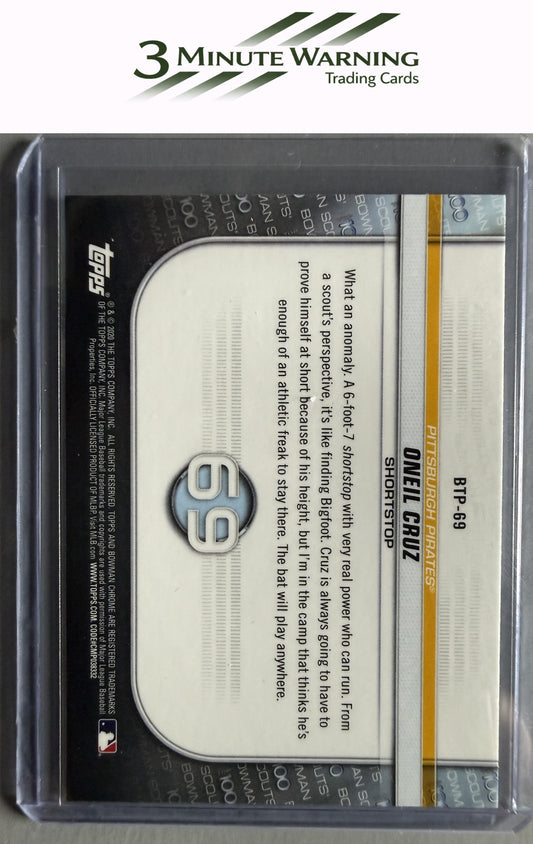 2020 Bowman #BTP-69 Oneil Cruz Chrome Bowman Scouts Top 100