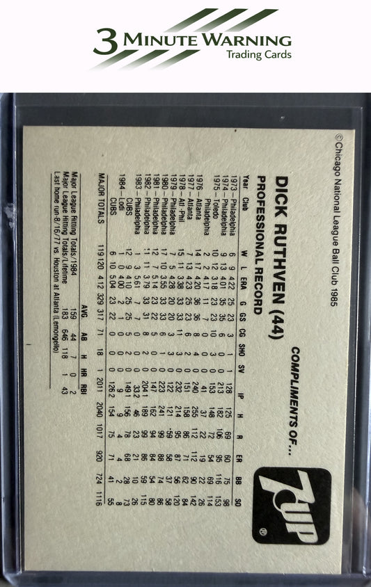 1985 7-Up Chicago Cubs SGA #NNO Dick Ruthven