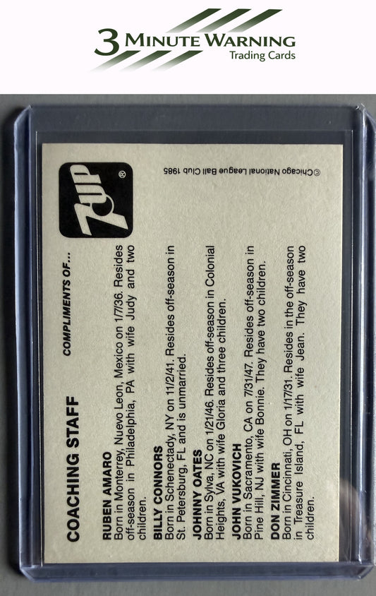 1985 7-Up Chicago Cubs SGA #NNO Amaro / Connors / John Vukovich / Zimmer / Oates