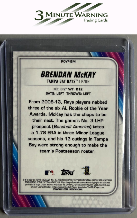 2020 Bowman #ROYF-BM Brendan McKay Chrome ROTY Favorites Mojo Refractor
