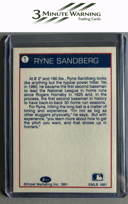 1991 Line Drive Ryne Sandberg #1 Ryne Sandberg / Catching pop up