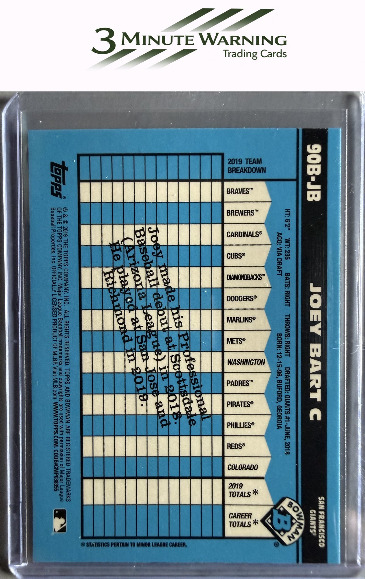 2020 Bowman #90B-JB Joey Bart 1990 Bowman