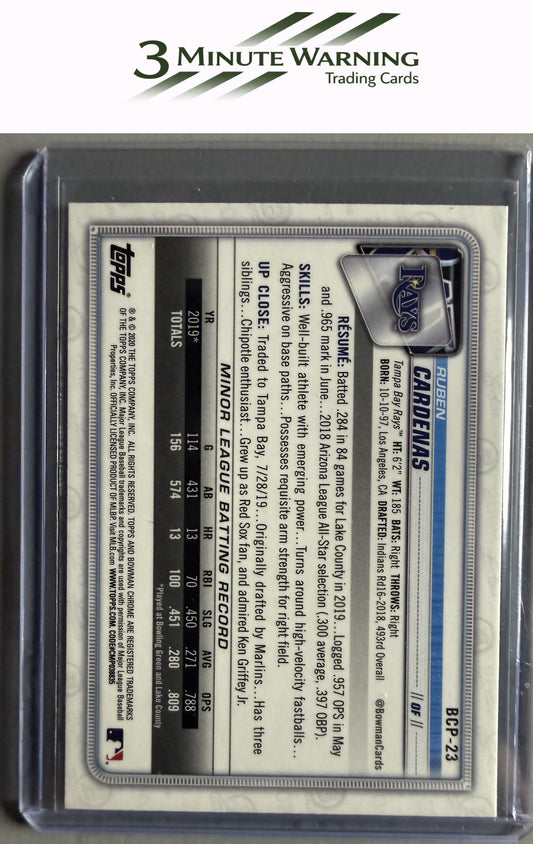 2020 Bowman #BCP-23 Ruben Cardenas Chrome Prospects Mojo Refractor