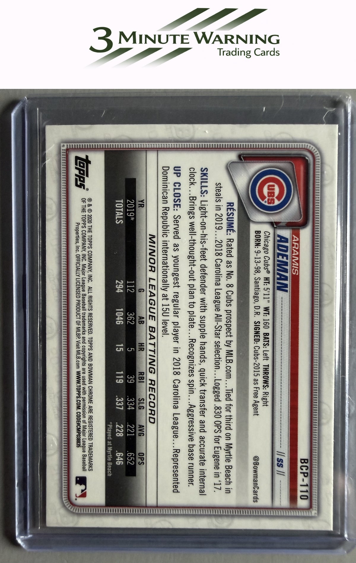 2020 Bowman #BCP-110 Aramis Ademan Chrome Prospects Mojo Refractor