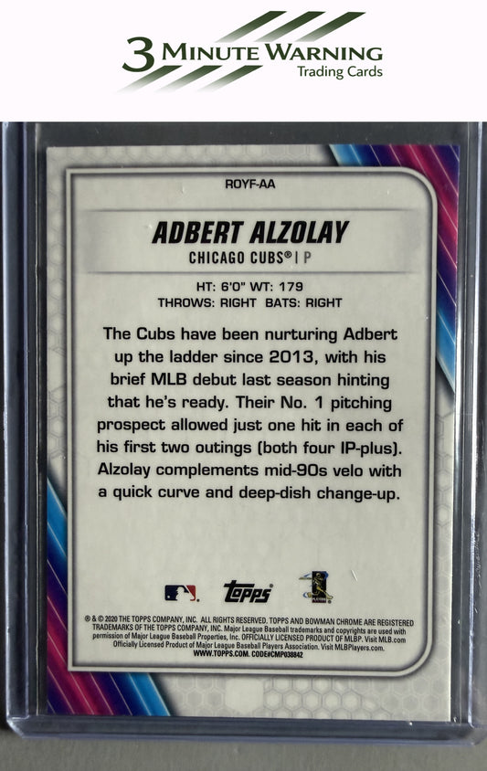 2020 Bowman #ROYF-AA Adbert Alzolay Chrome ROTY Favorites Mojo Refractor
