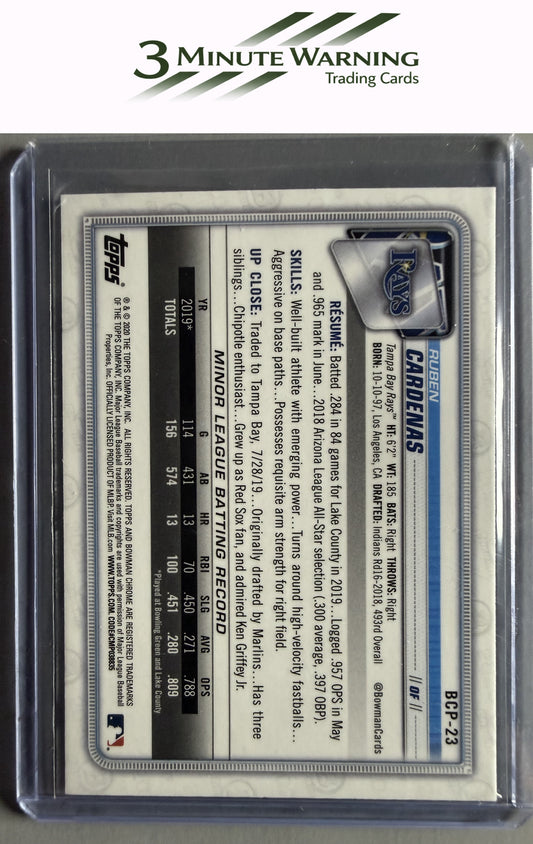 2020 Bowman #BCP-23 Ruben Cardenas Chrome Prospects Mojo Refractor