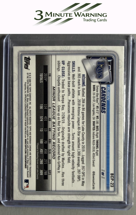 2020 Bowman #BCP-23 Ruben Cardenas Chrome Prospects Mojo Refractor