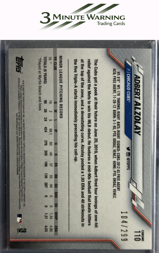 2020 Topps Chrome #110 Adbert Alzolay Purple Refractor #/299