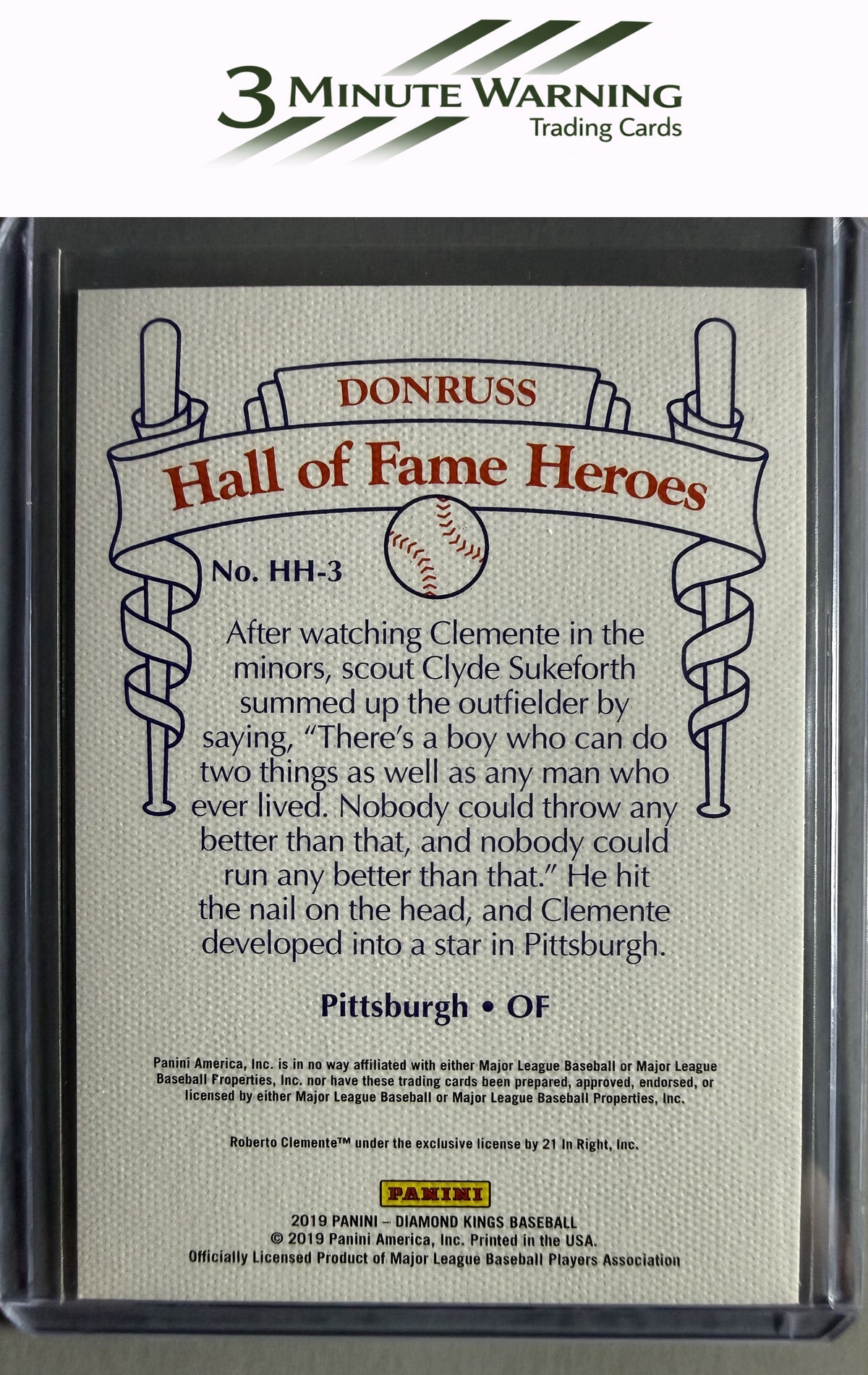 2019 Panini Diamond Kings #HH-3 Roberto Clemente Hall of Fame Heroes
