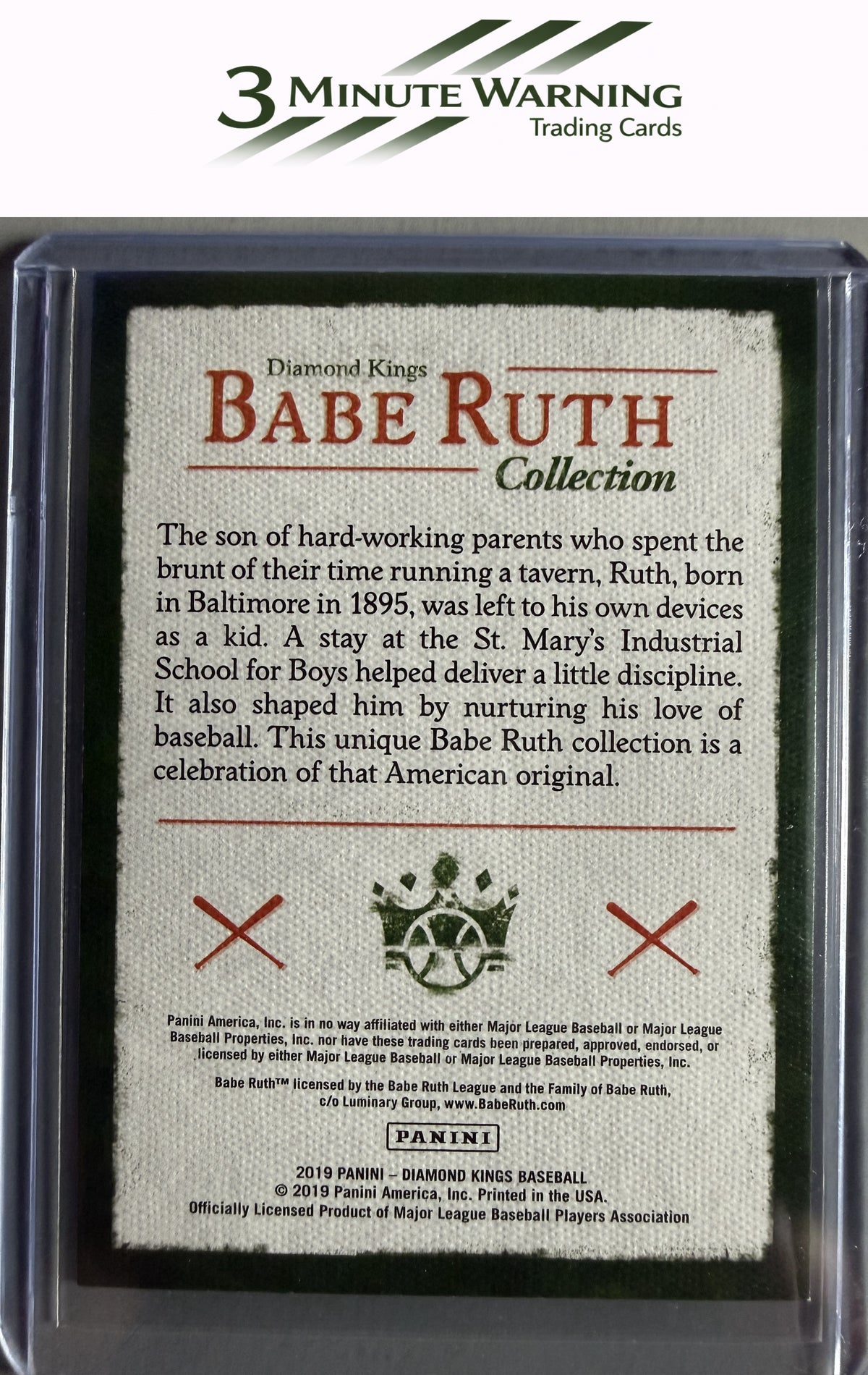 2019 Panini Diamond Kings #NNO Babe Ruth Babe Ruth Collection Holo Gold