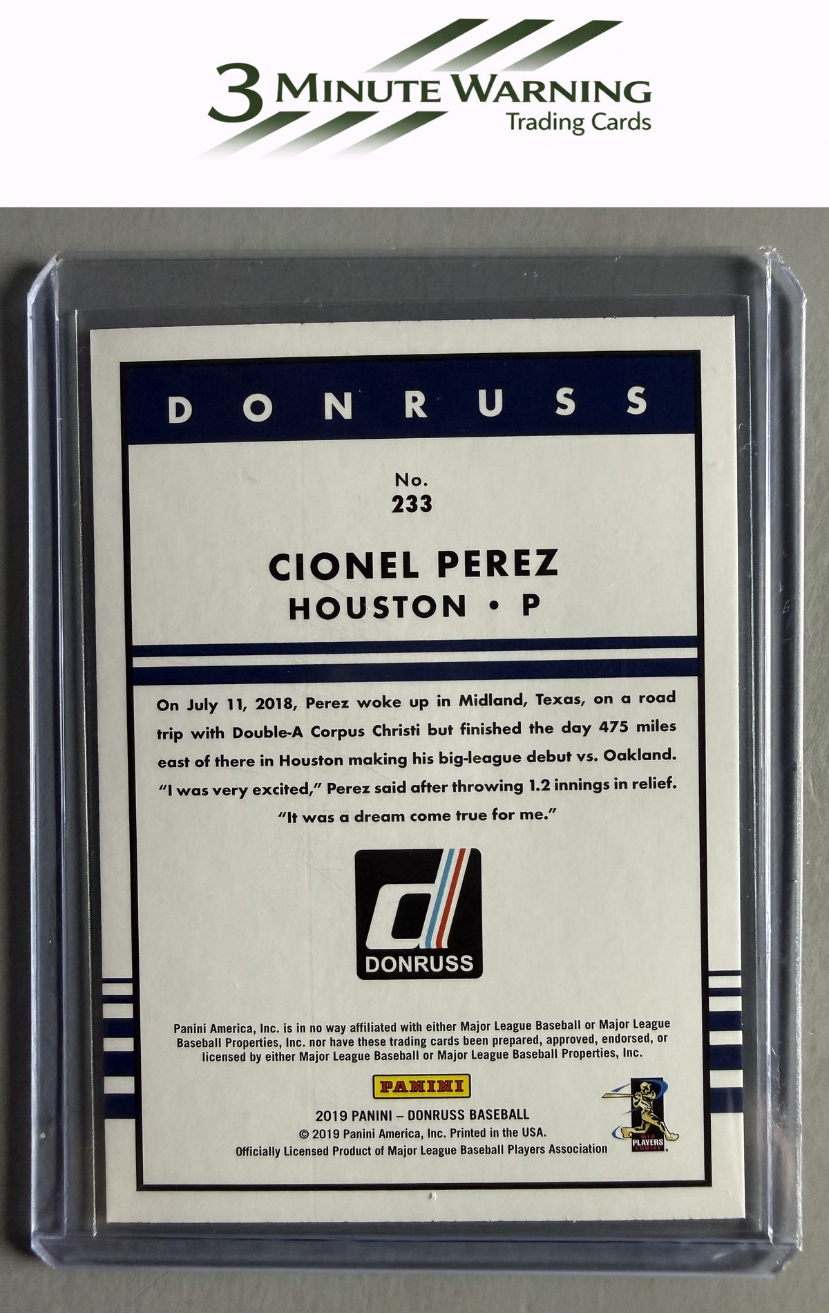 2019 Donruss #233 Cionel Perez