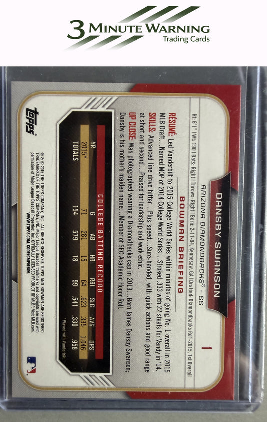 2015 Bowman Draft #1 Dansby Swanson