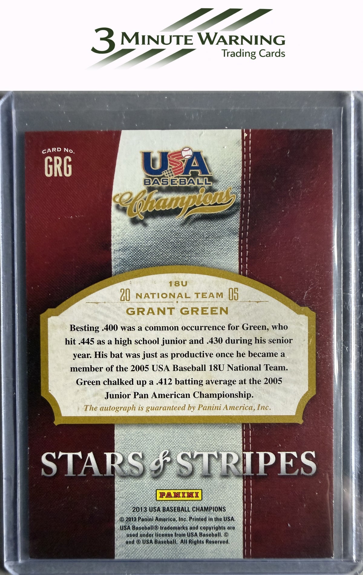 2013 Panini USA Baseball Champions #GRG Grant Green Signatures #/700