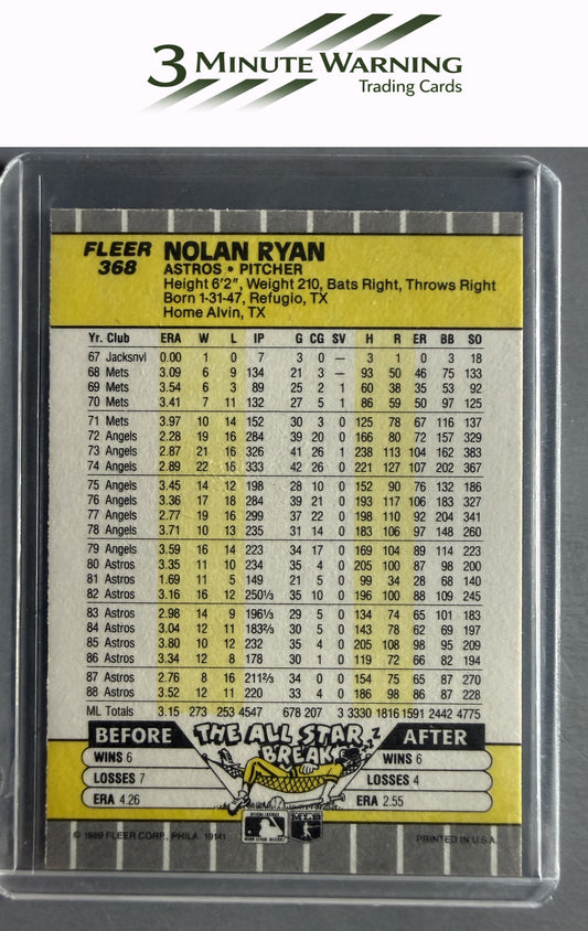 1989 Fleer #368 Nolan Ryan