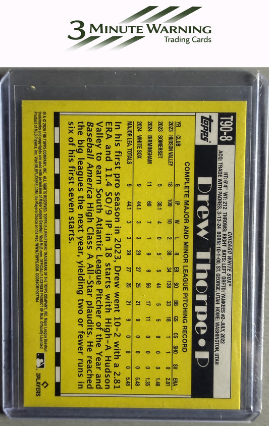 2025 Topps #T90-8 Drew Thorpe 1990 Topps Baseball 35th Anniversary (Series One)