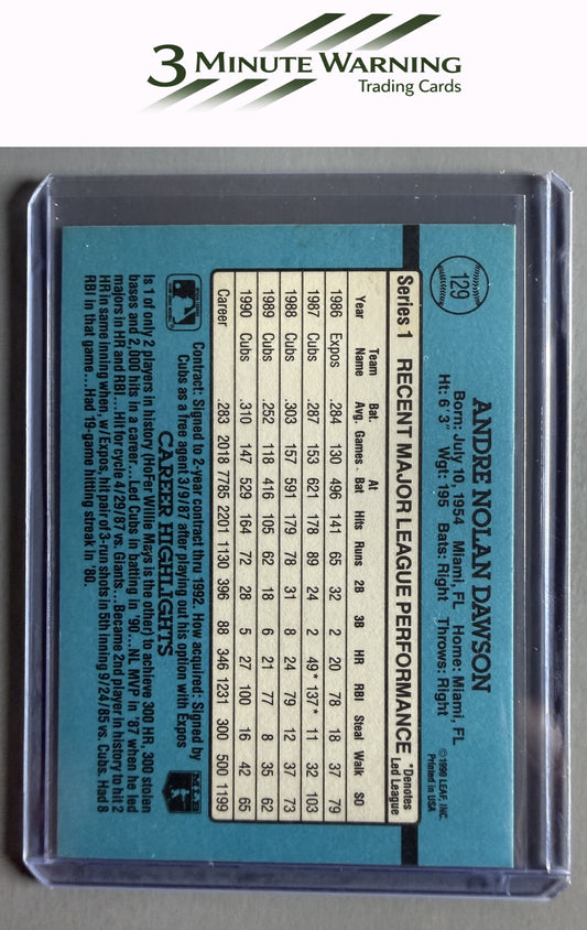 1991 Donruss #129b Andre Dawson