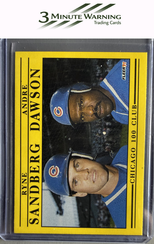 1991 Fleer #713 Chicago 100 Club (Ryne Sandberg / Andre Dawson)
