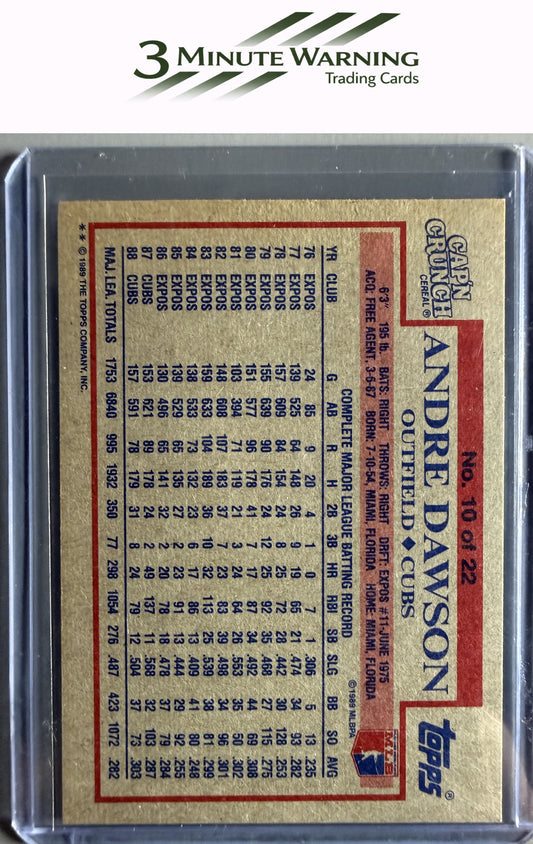 1989 Topps Cap'n Crunch #10 Andre Dawson