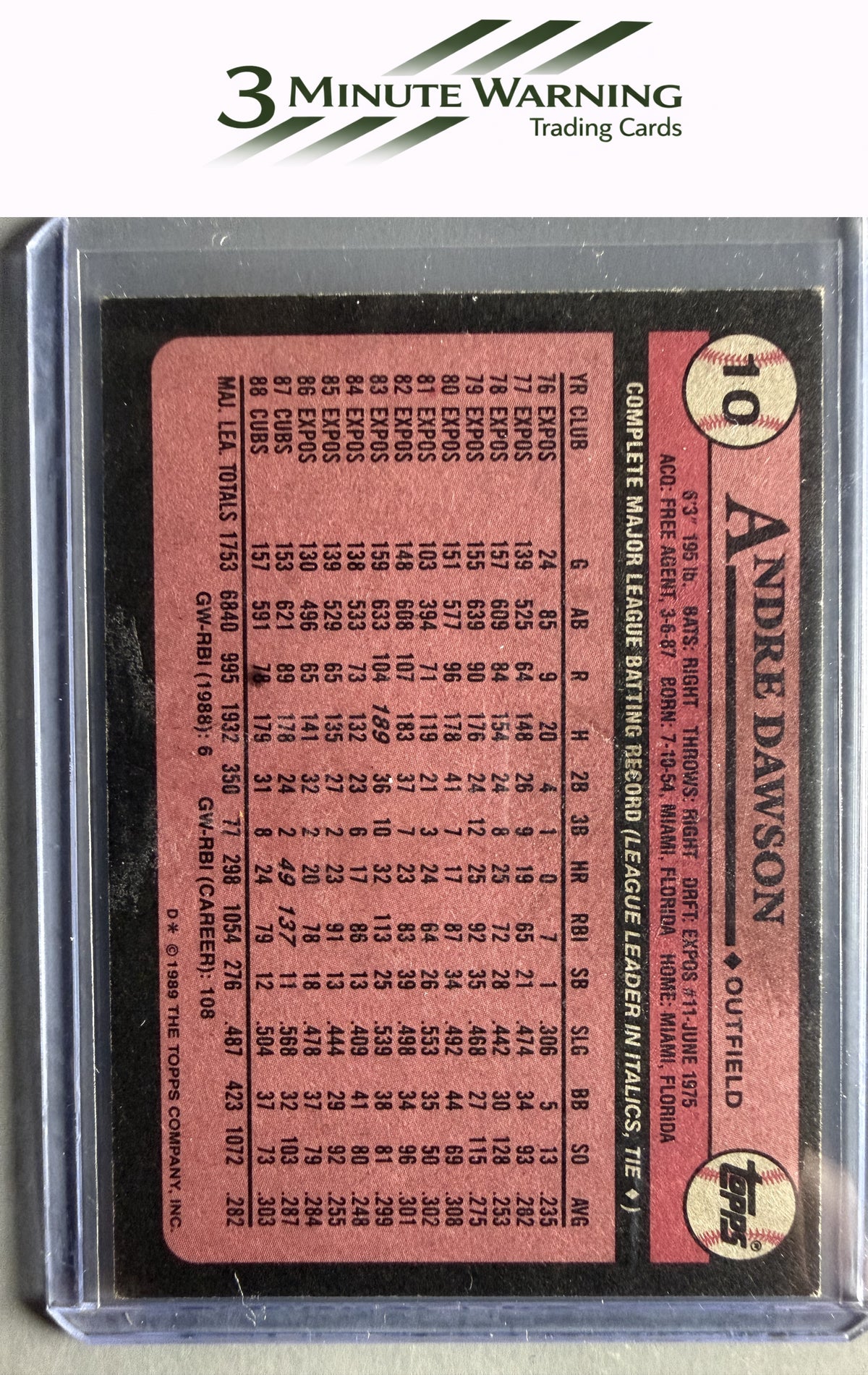 1989 Topps #10 Andre Dawson