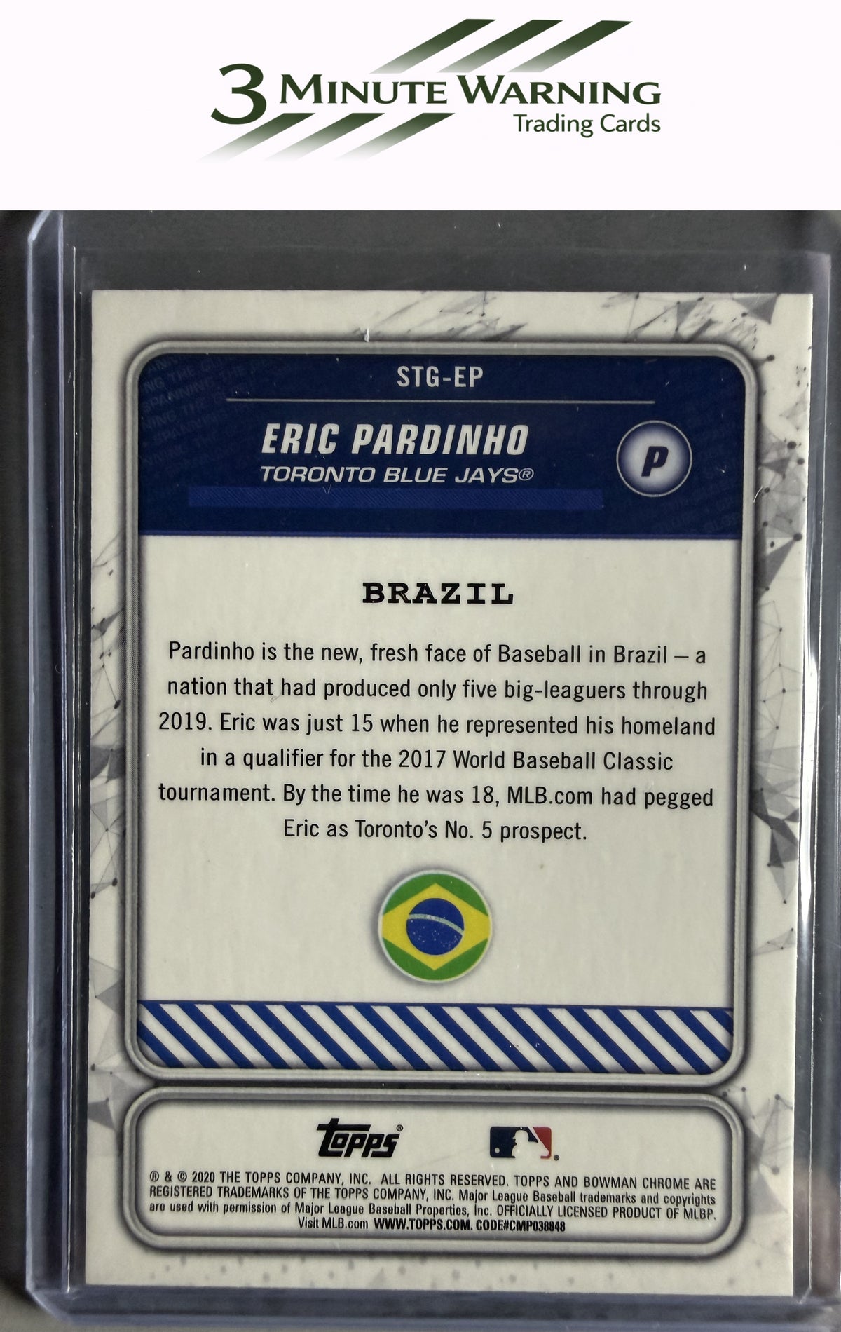 2020 Bowman #STG-EP Eric Pardinho Chrome Spanning the Globe Mojo Refractor