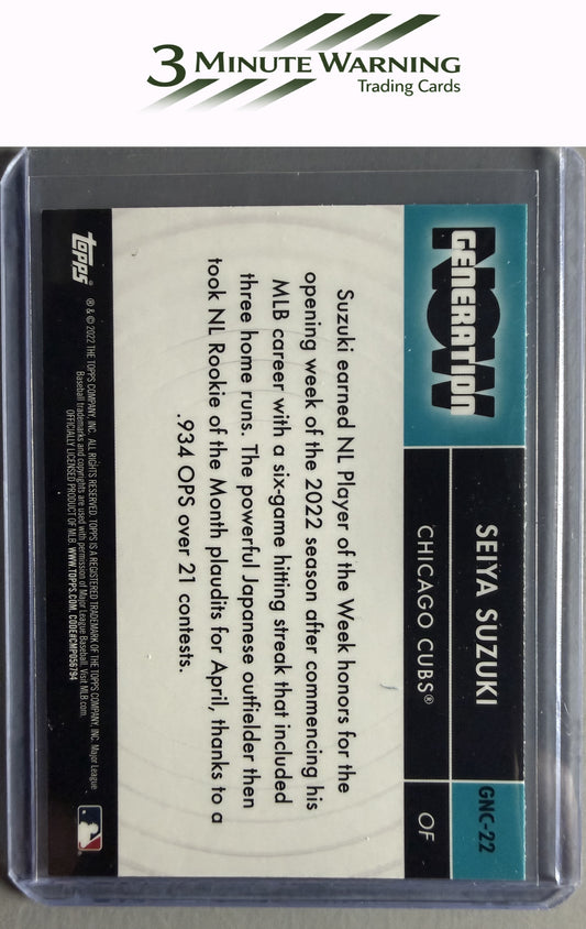 2022 Topps Chrome Update #GNC-22 Seiya Suzuki Generation Now Chrome