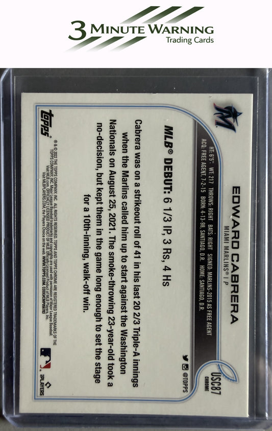 2022 Topps Chrome Update #USC87 Edward Cabrera Purple Refractor