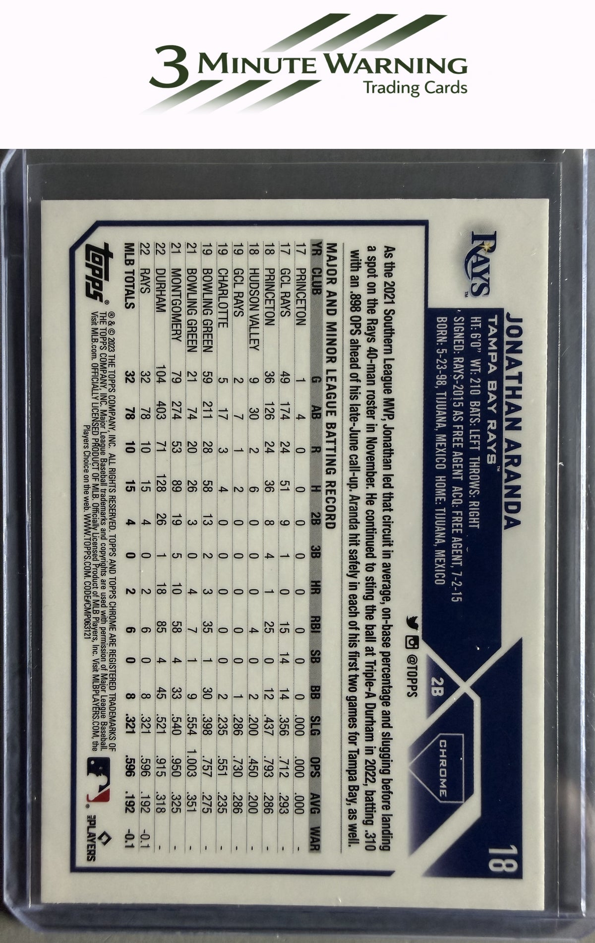 2023 Topps Chrome #18 Jonathan Aranda