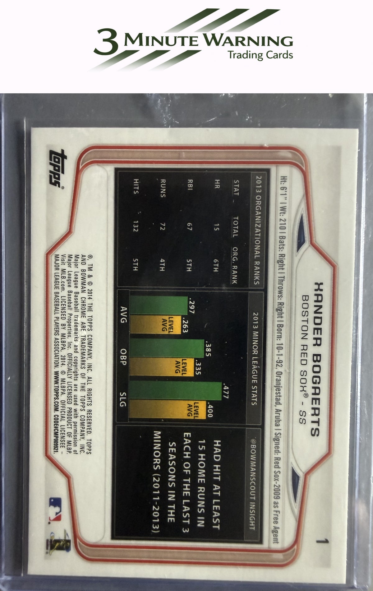 2014 Bowman Chrome #1 Xander Bogaerts