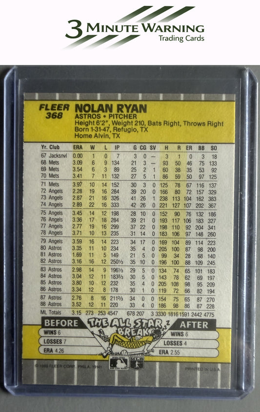 1989 Fleer #368 Nolan Ryan