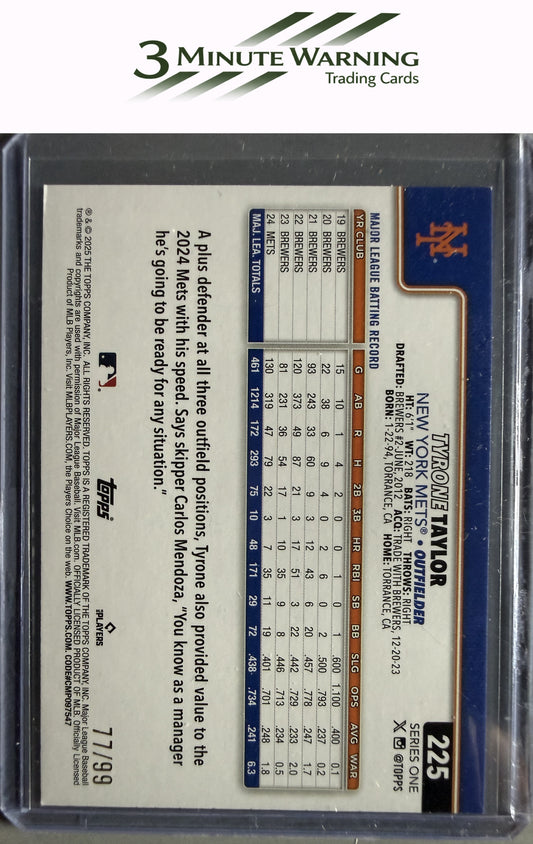 2025 Topps #225 Tyrone Taylor Green Holo Foil #/99