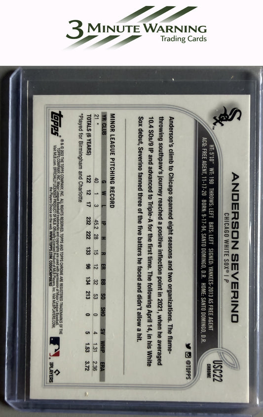 2022 Topps Chrome Update #USC22 Anderson Severino Purple Refractor