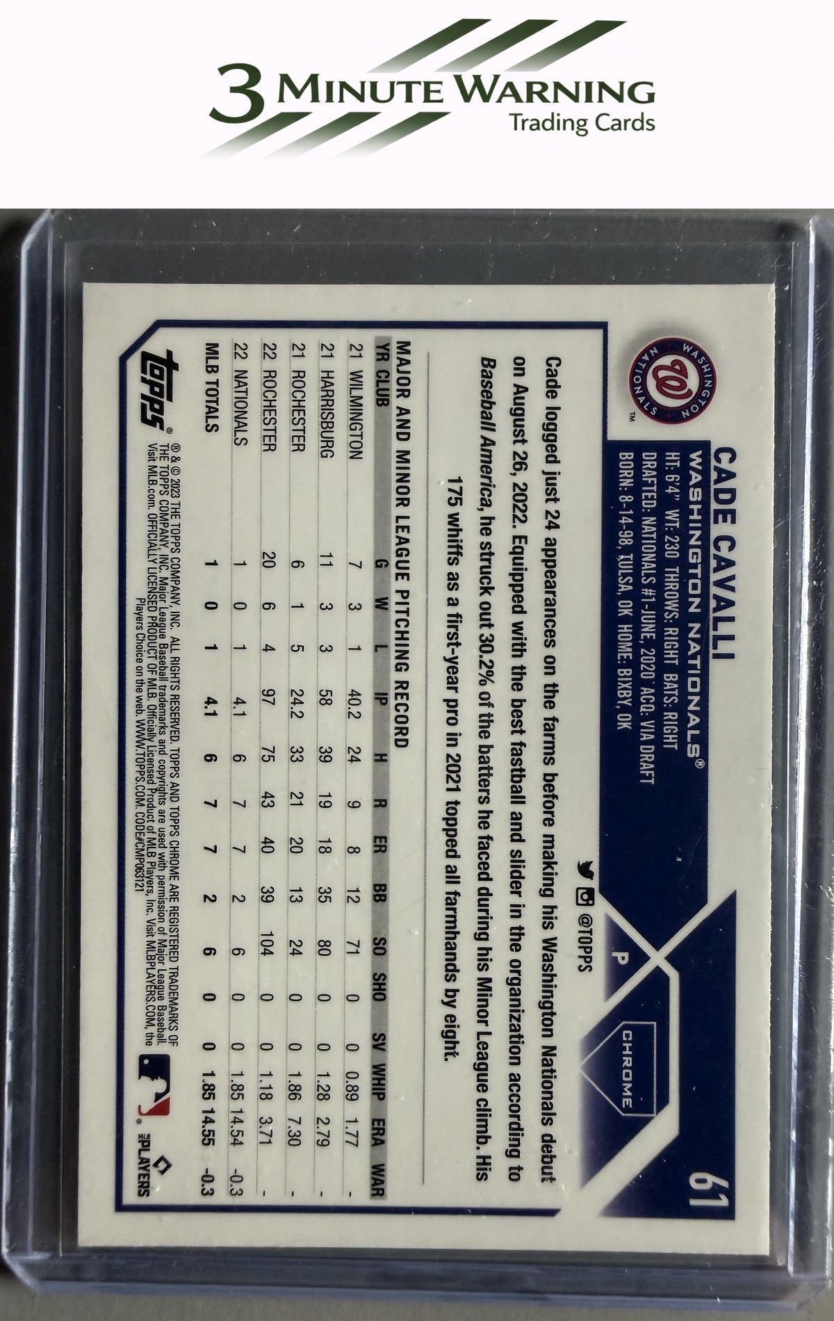 2023 Topps Chrome #61 Cade Cavalli