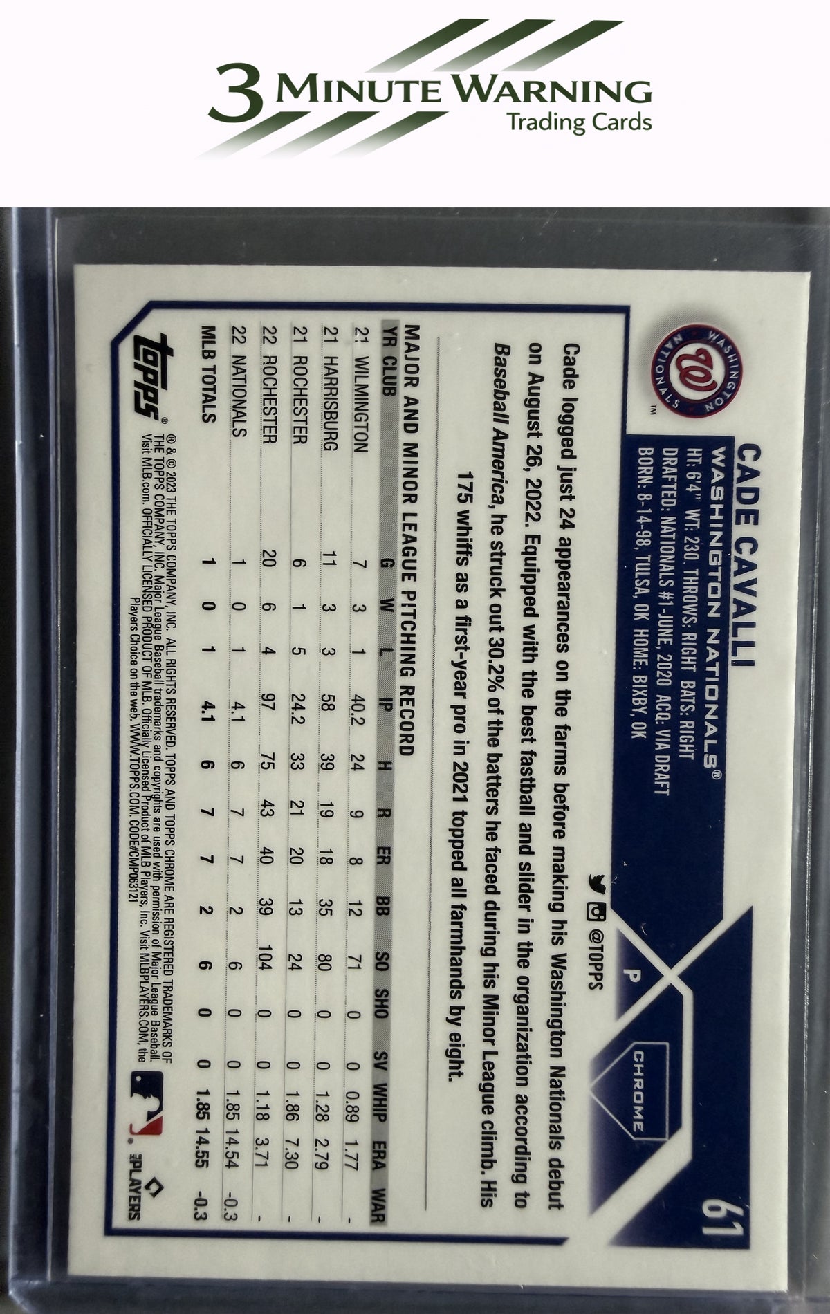 2023 Topps Chrome #61 Cade Cavalli