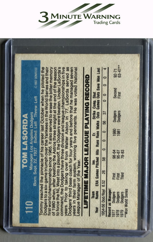1982 Donruss #110 Tom Lasorda