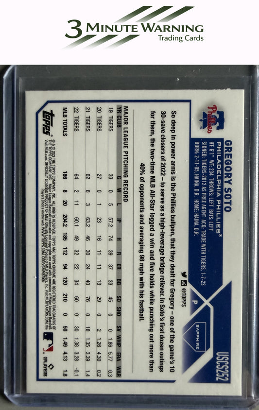 2023 Topps Chrome Update Sapphire Edition #USCS252 Gregory Soto