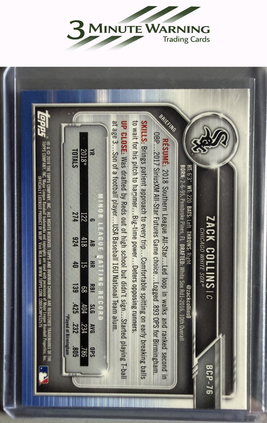 2019 Bowman #BCP-76 Zack Collins Chrome Prospects