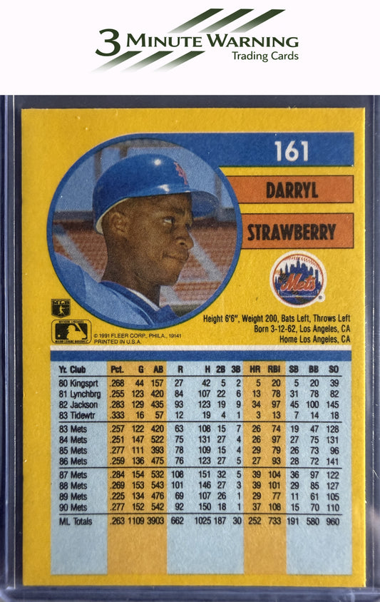 1991 Fleer #161b Darryl Strawberry