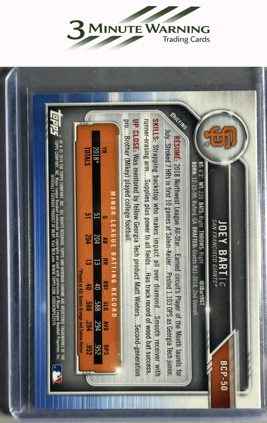2019 Bowman #BCP-50 Joey Bart Chrome Prospects