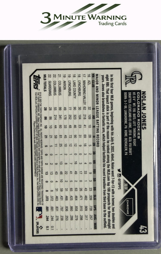 2023 Topps Chrome #43 Nolan Jones Prism Refractor