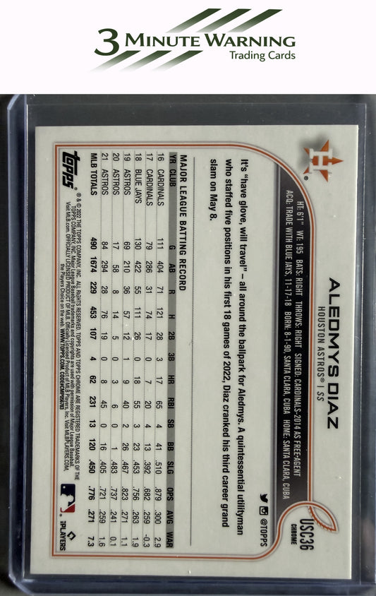 2022 Topps Chrome Update #USC36 Aledmys Diaz Purple Refractor