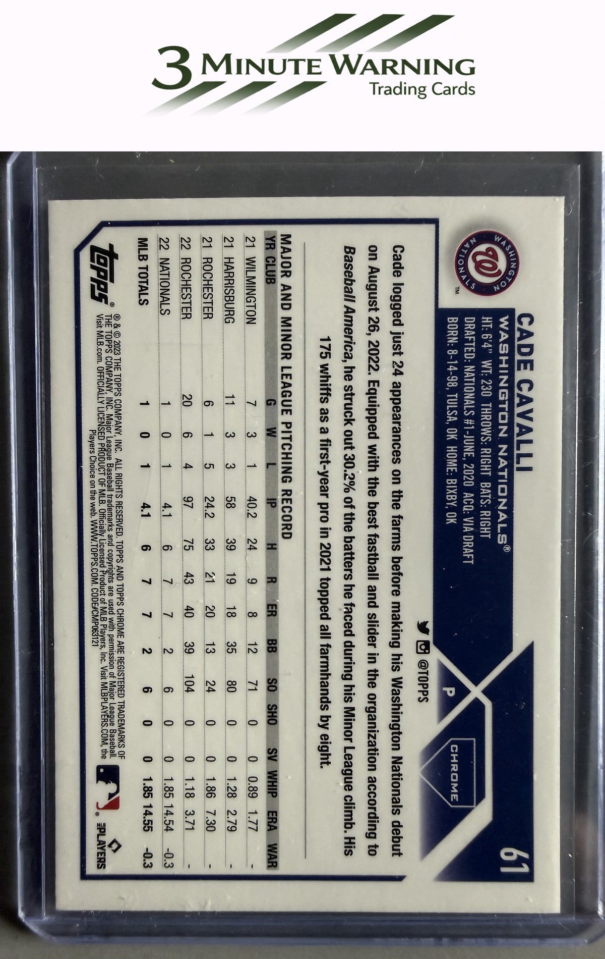 2023 Topps Chrome #61 Cade Cavalli