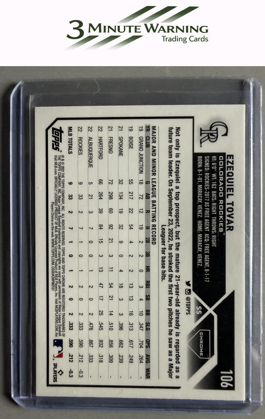 2023 Topps Chrome #106 Ezequiel Tovar