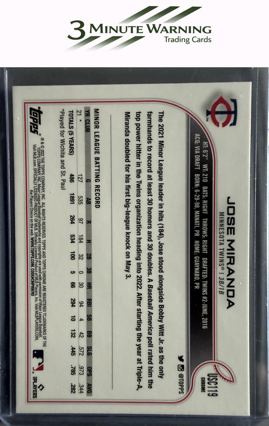 2022 Topps Chrome Update #USC119 Jose Miranda