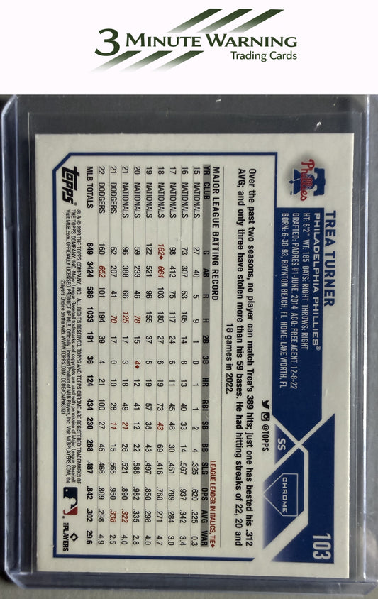 2023 Topps Chrome #103 Trea Turner Sepia Refractor