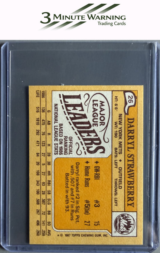 1987 Topps Major League Leaders Minis #26 Darryl Strawberry