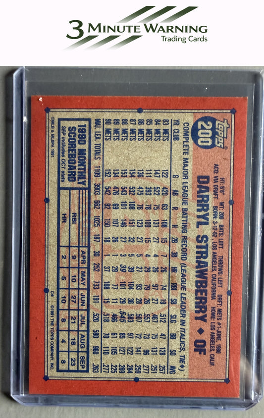 1991 Topps #200 Darryl Strawberry