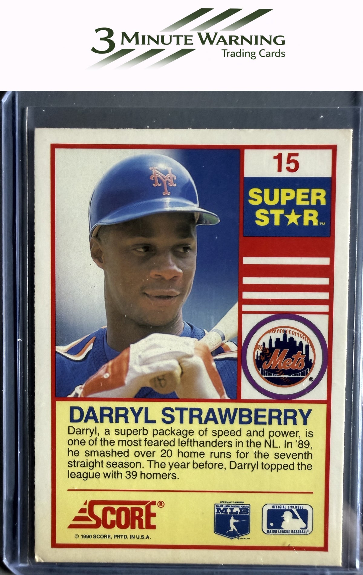 1990 Score 100 Superstars #15 Darryl Strawberry