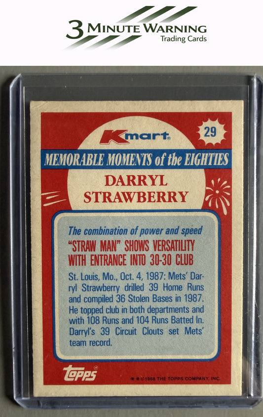 1988 Topps Kmart Memorable Moments #29 Darryl Strawberry