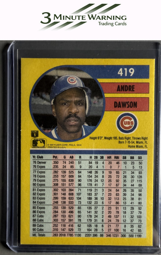 1991 Fleer #419 Andre Dawson