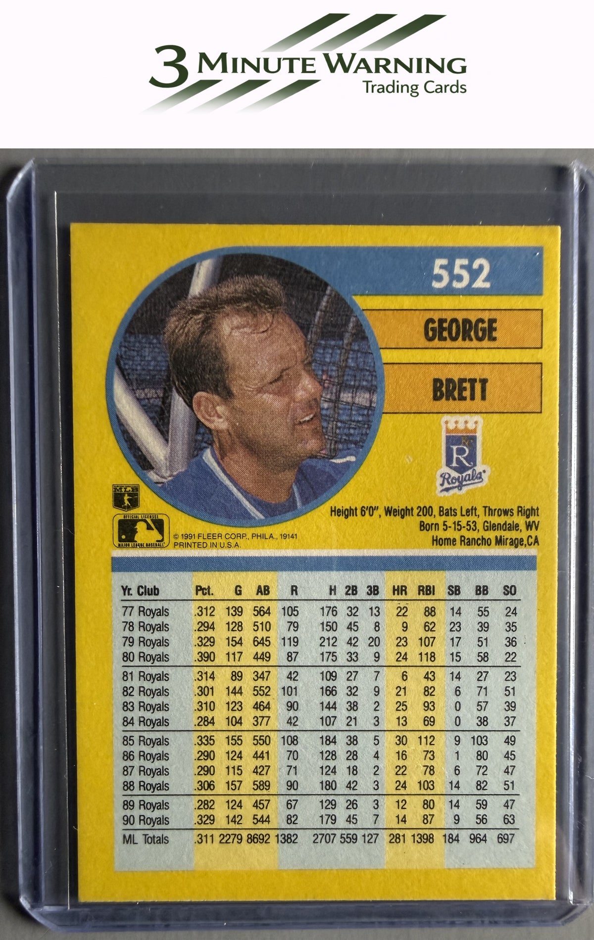 1991 Fleer #552 George Brett